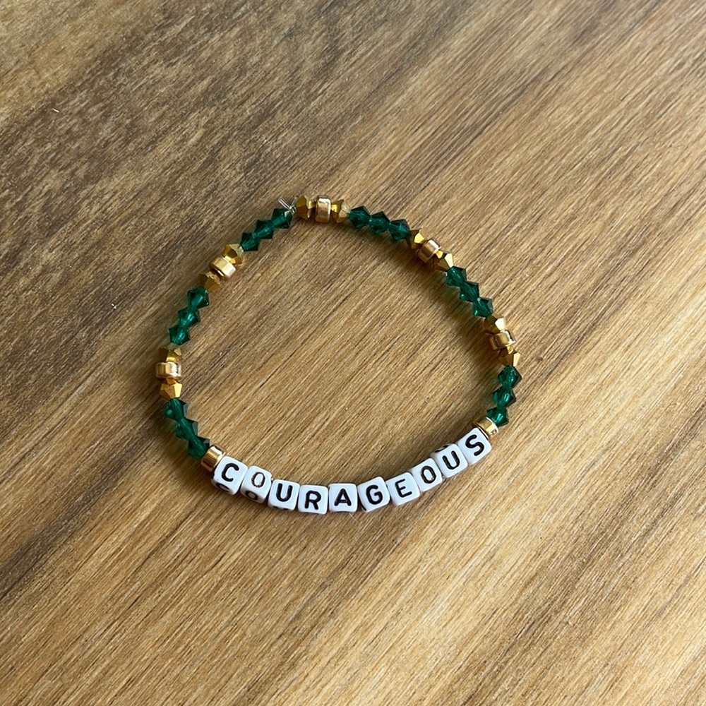 Beautiful Handmade Bracelet COURAGEOUS *wear solo or stack with more!!*